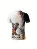 [Printed Design - Not Textured] Men'S Fashionable Golf Summer And Autumn Short-Sleeve Sports-Style Printed Top, Suitable for Daily Casual Sports Wear,