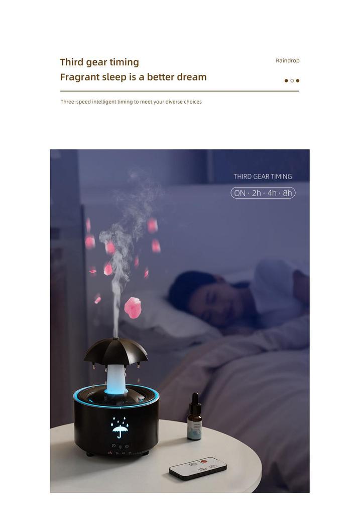 Rotating Water Drop Aroma Diffuser with Seven-Color Light and Large Mist Output