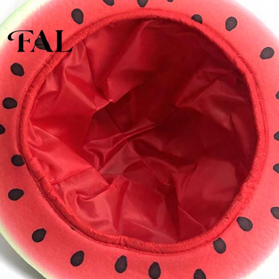 Kreativ Vattenmelonmönstrad Hatt Festmössa, Bredbrättad Solskyddshatt för Kostymfester, Leksam Sommarstrandhatt Lättviktig Elastisk Unisex Huvudbonad