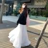 Women's Spring and Summer Purple A-Line Half Skirt High-Waisted Slimming Umbrella Skirt Soft Versatile Crinkled Long Skirt