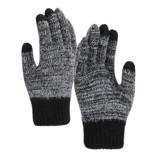Winter Warm Gloves Women Men Touch Screen Gloves Knitted Thickened Gloves with High Elastic Cuffs for Outdoor Travel Cycling