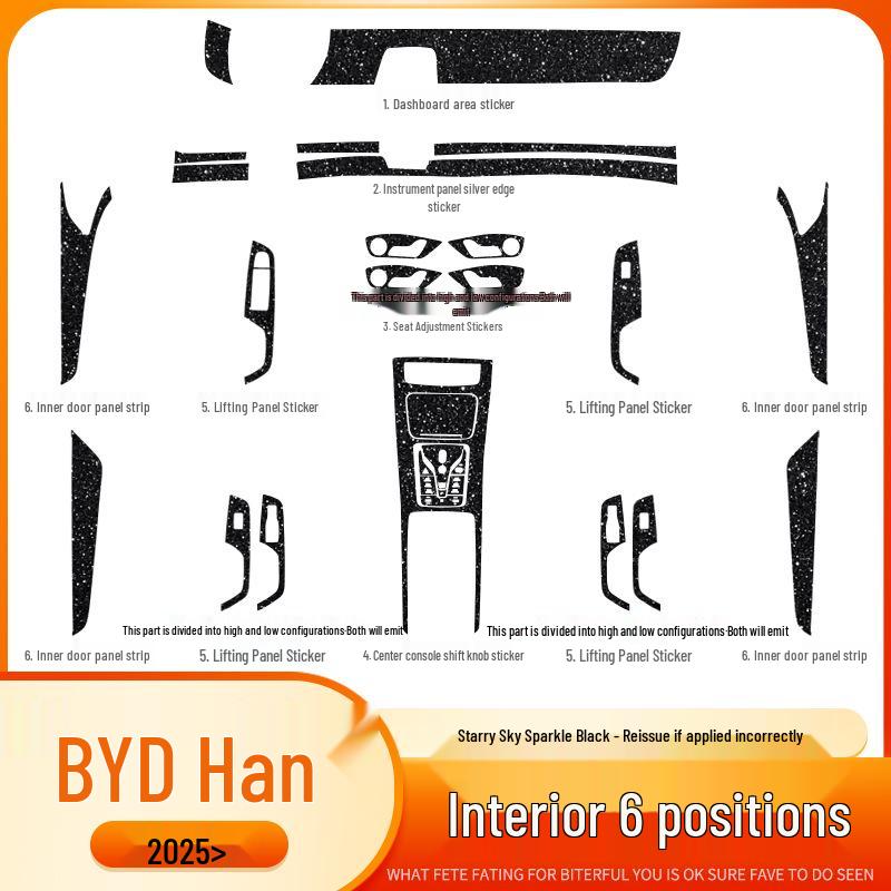 BYD Han 20-25 EV Interior Film: Central Control Sticker & Intelligent Driving Protection Decoration