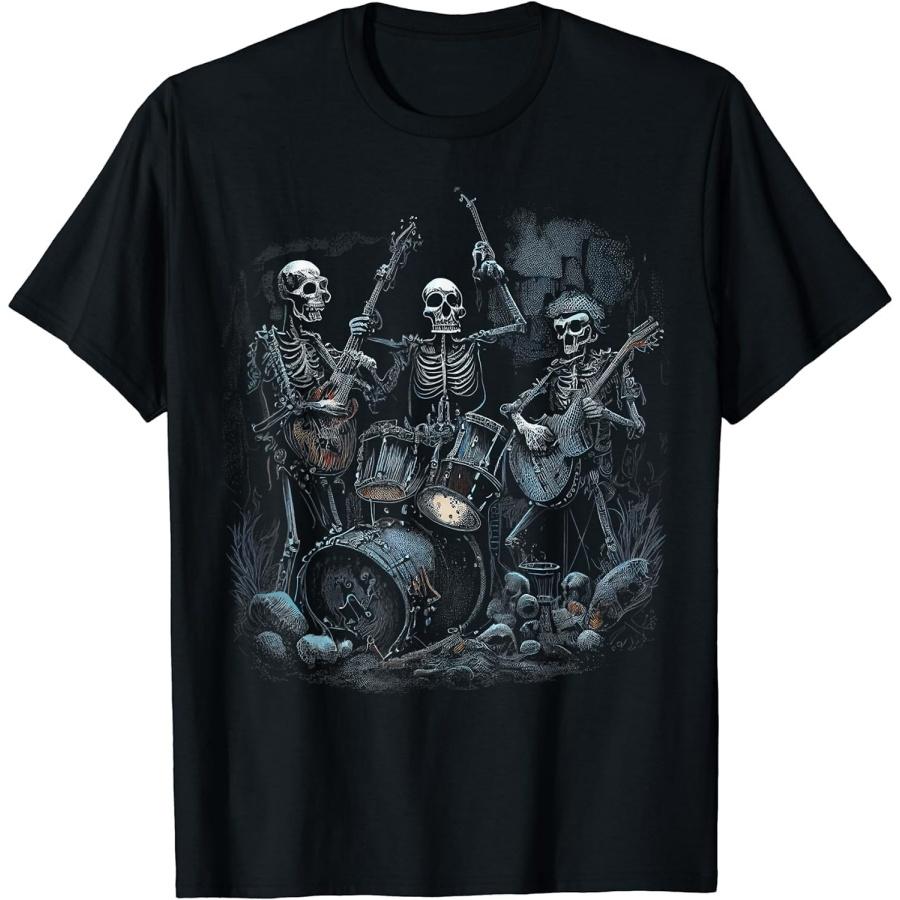 

ZAANU Skeletons Band at Rock Concert Graphic Tees Men Women T-Shirt XXXXXL різнокольоровий