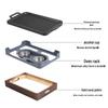 ZISIZ Aluminum Japanese BBQ Grill Plate with Wooden Stand & Alcohol Stove