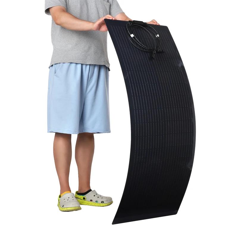 Powerful 200W 100W Flexible Solar Panel Kit Complete 18V Solar Cell PV Connecter Solar Battery Power Bank for Camping RV Boat