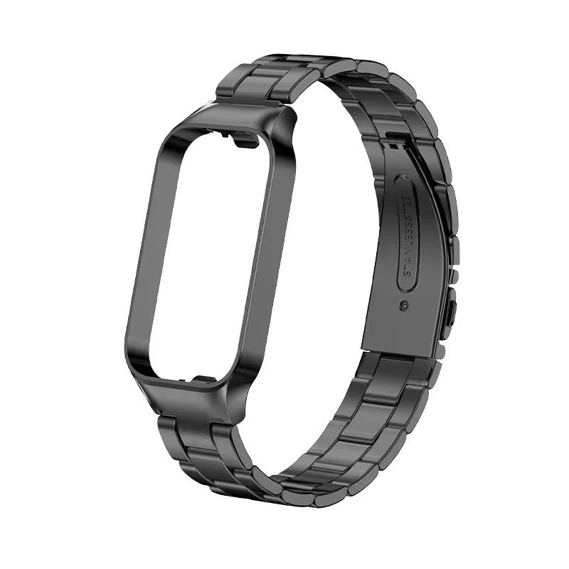 Stainless Steel Strap For Xiaomi Smart Band 8 Active Smart Watch Band Accessories Metal Bracelet Mi Band 8 Active Protector Case