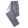 Men's Pure Cotton Lightweight Straight-Leg Sweatpants - Solid Color, Loose Fit for Summer and Spring.
