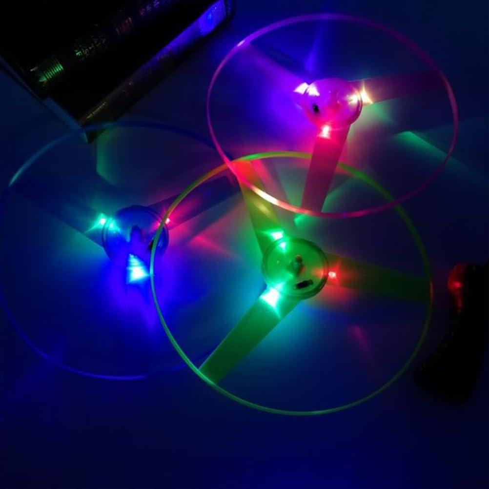 NUOBESTY Bamboo Dragonfly Propeller Light-Up Flying Toy with Rotating LED Propellers for Parks, Outdoors, and Outdoor Play, Set of 5 (Random Colors)