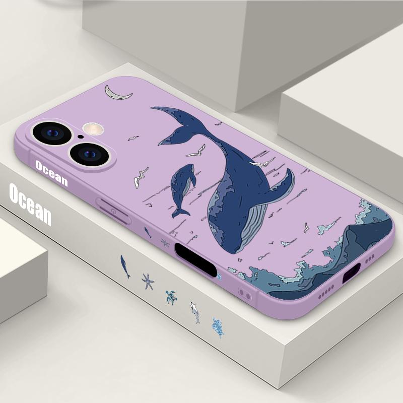 Shark Animal Patterned Phone Case For Samsung Galaxy S25 Ultra S24 S23 S22 Plus S21 FE A15 A16 A35 A36 A54 A55 A56 5G Shockproof Soft TPU Lanyard Case