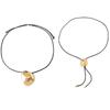 Salircon Creative Black Leather Rope Chain Necklace for Women Simple Geometric Oval Adjustable Choker Necklace Party Jewelry