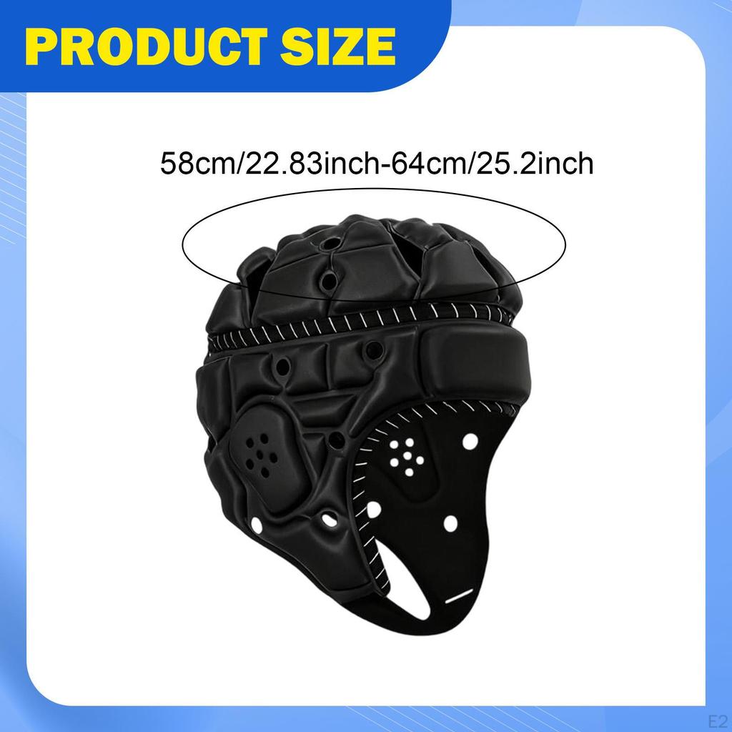 Rugby Helm Erwachsene Verstellbar Scrum Cap Anti-Kollisions Kopfschutz Sport für Flag Football Pitcher