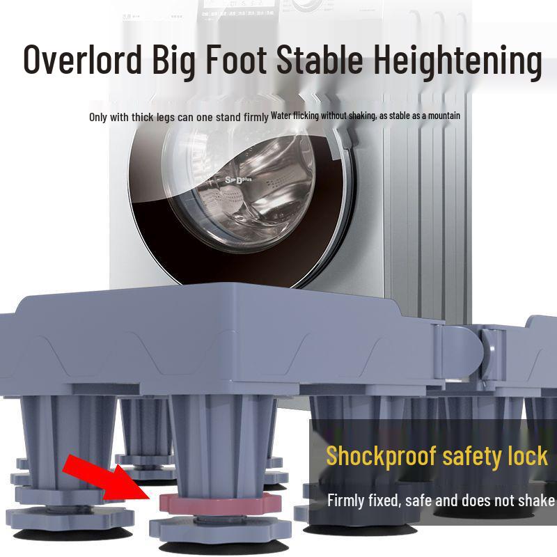 Adjustable Washing Machine Base with Drum Impeller and Storage Shelf