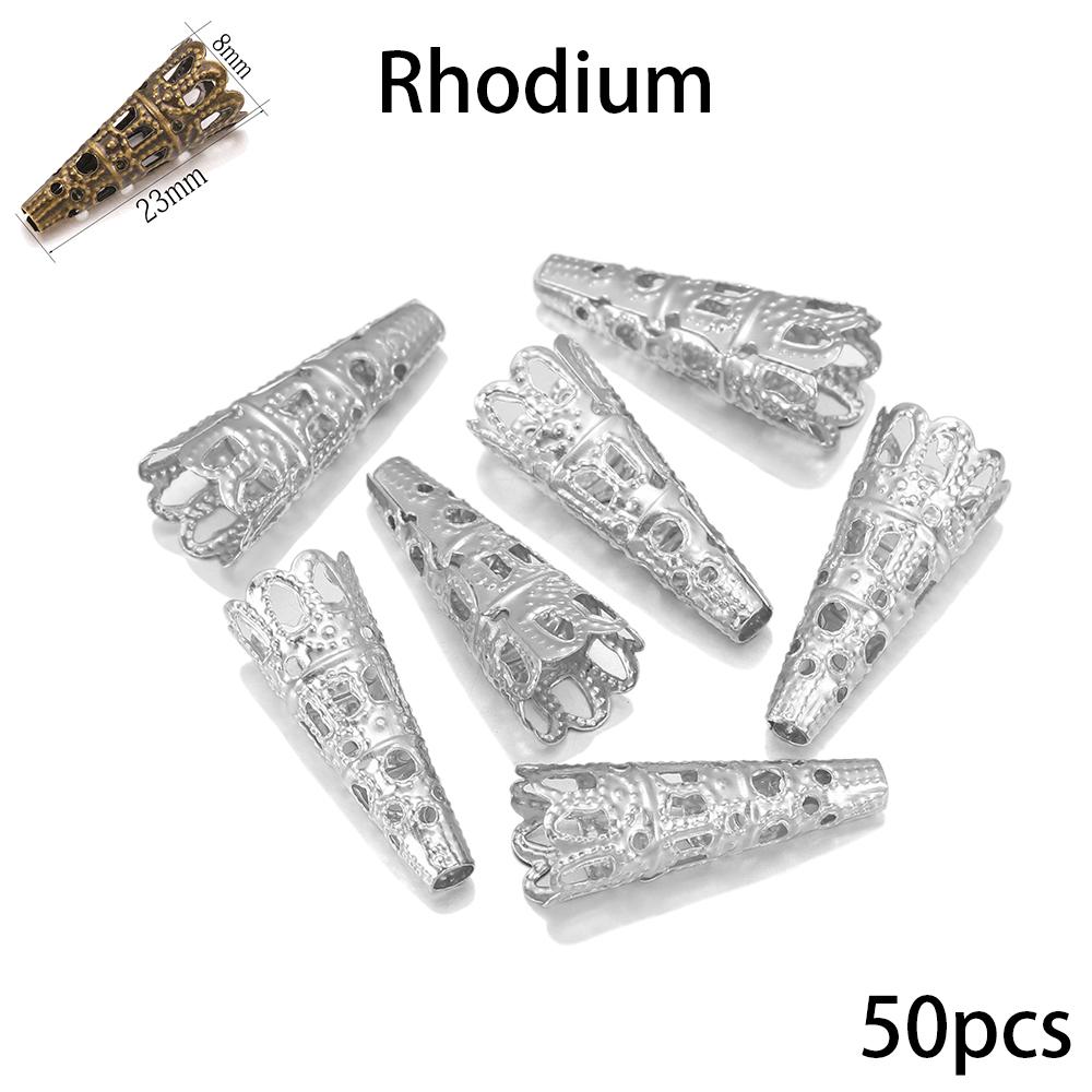 

30-50pcs Ancient Flower Beads Charms Pendant Filigree Cone Beads Cap For DIY Necklace Jewelry Making Supplies Accessories