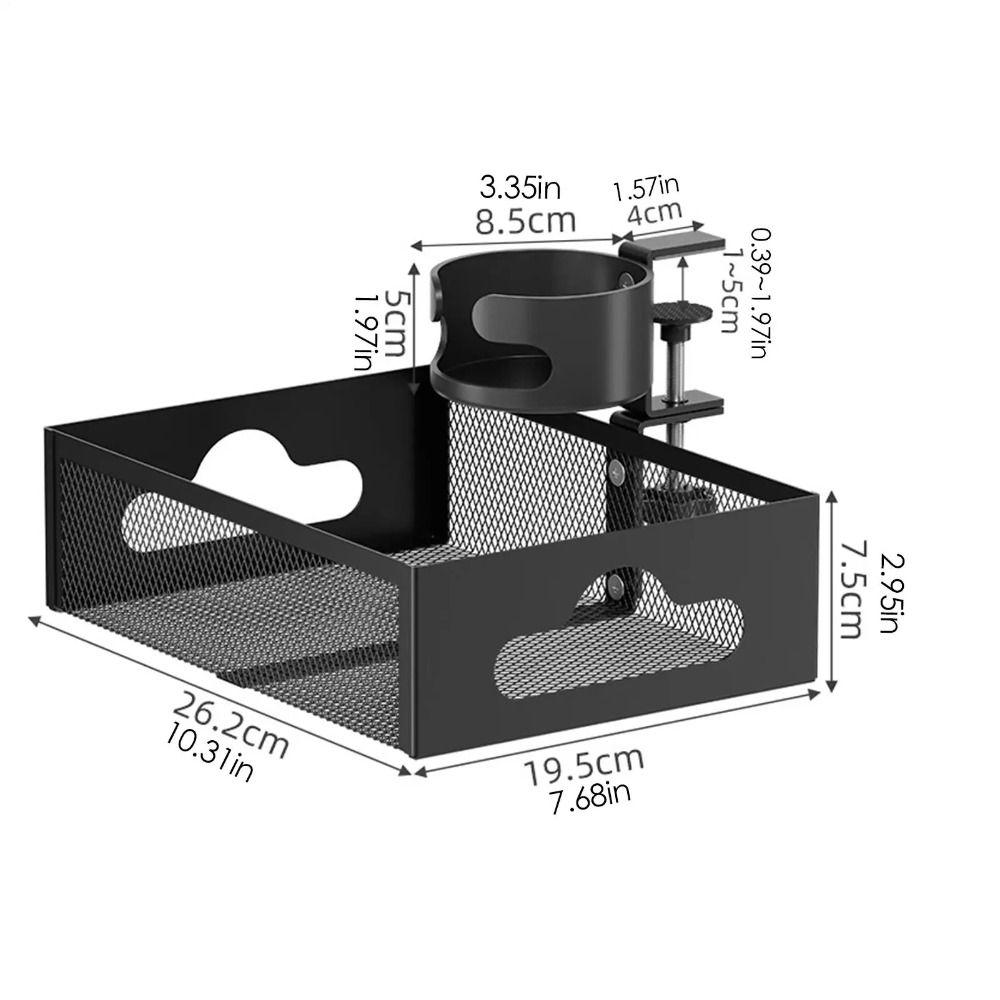 360 Degree Rotating Under Desk Storage Rack Carbon Steel Under Desk Organizer  Home