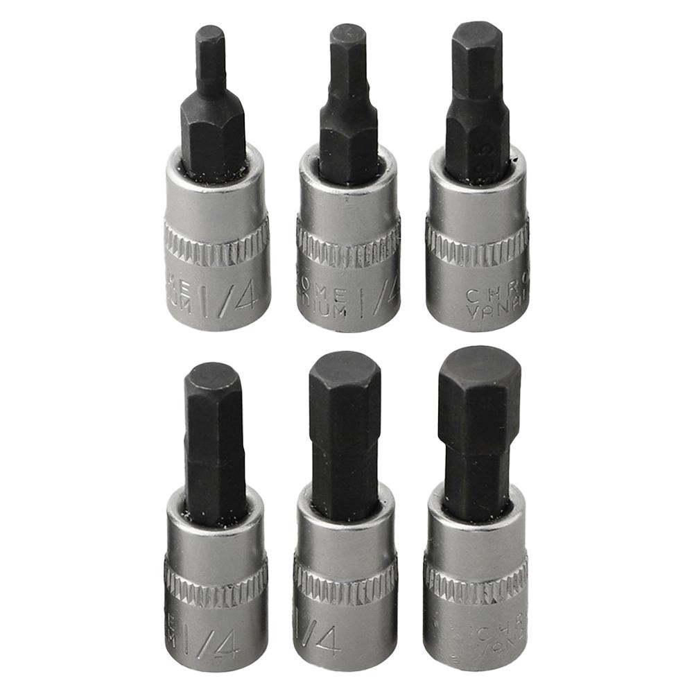 3pcs1/4 Inch Drive Hex Socket Bit Set 3- 8mm Screwdriver Bits H3 H4 H5 H6 H7 H8 Hexagonal Pressure Matching Cylinder Screwdriver
