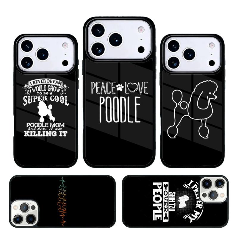Poodles Cartoon Girly Cute Style Mobile Phone Case Compatible with IPhone 17 16 15 14 13 12 11Pro Max 17 Air Cover