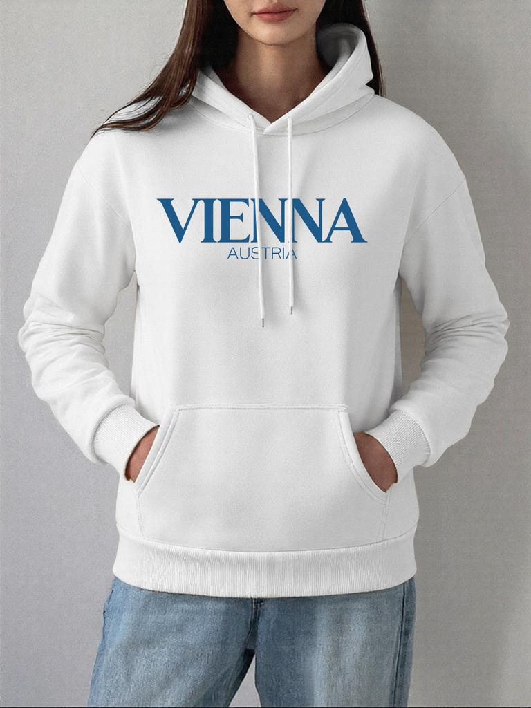 Vienna Austria Prints Hoodie Women Autumn Winter Fleece Warm Pullovers Comfortable Casual Sweatshirt Basics Pocket Woman Clothes