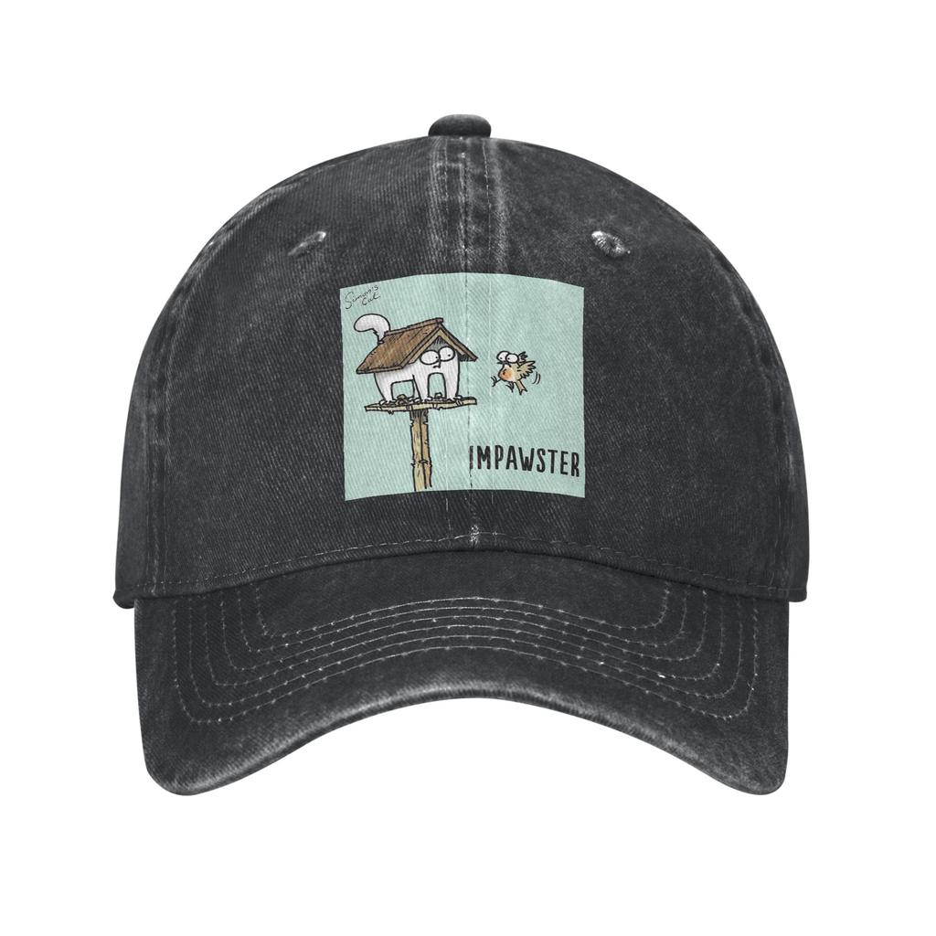 Unisex Baseball Hats Cartoon Simons Cats Washed Denim Summer Sports Baseball Caps Hip Hop Cap Casquette