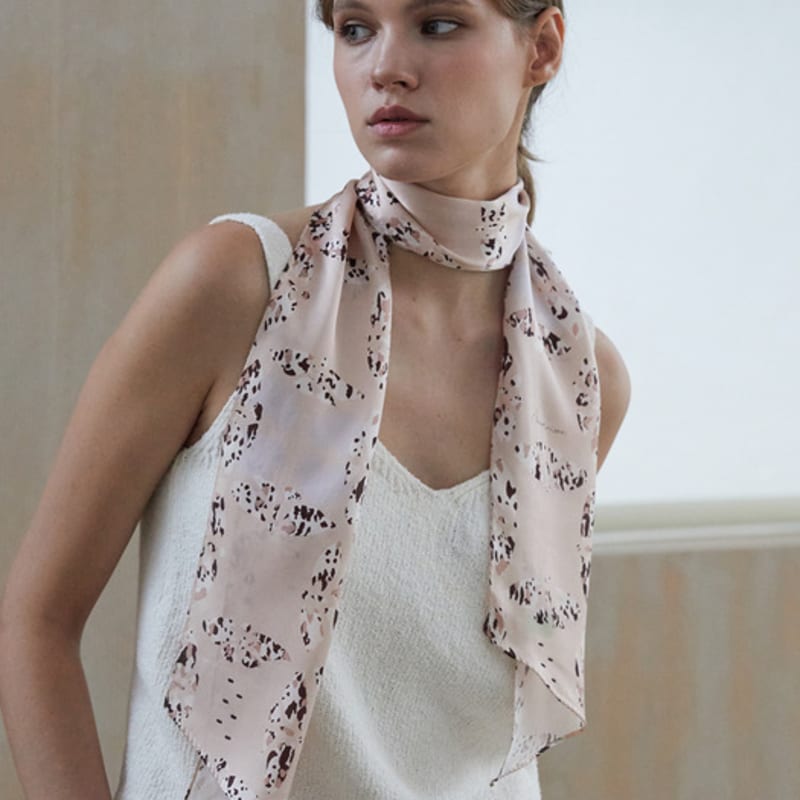 ANA MAISON Bonita memoria Long Petit Silk Scarf [PML-1415]