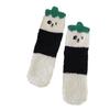 1/5 Pairs Sleeping Socks Cartoon Panda Design Thickened Coral Velvet Warm Winter Socks Mid-Tube Floor Socks