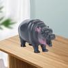 Pygmy Hippo Statue Cute Playful Resin Hippopotamus Figurine Home Desktop Decoration