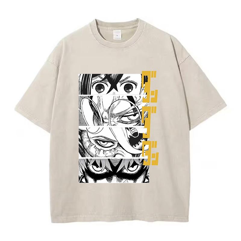Baumwolle Gewaschen Dandadan Okarun T-Shirt Herren Japanischer Anime T-Shirt Cartoon Hohe Qualität T-Shirt Ästhetisch Mode T-Shirt Männlich