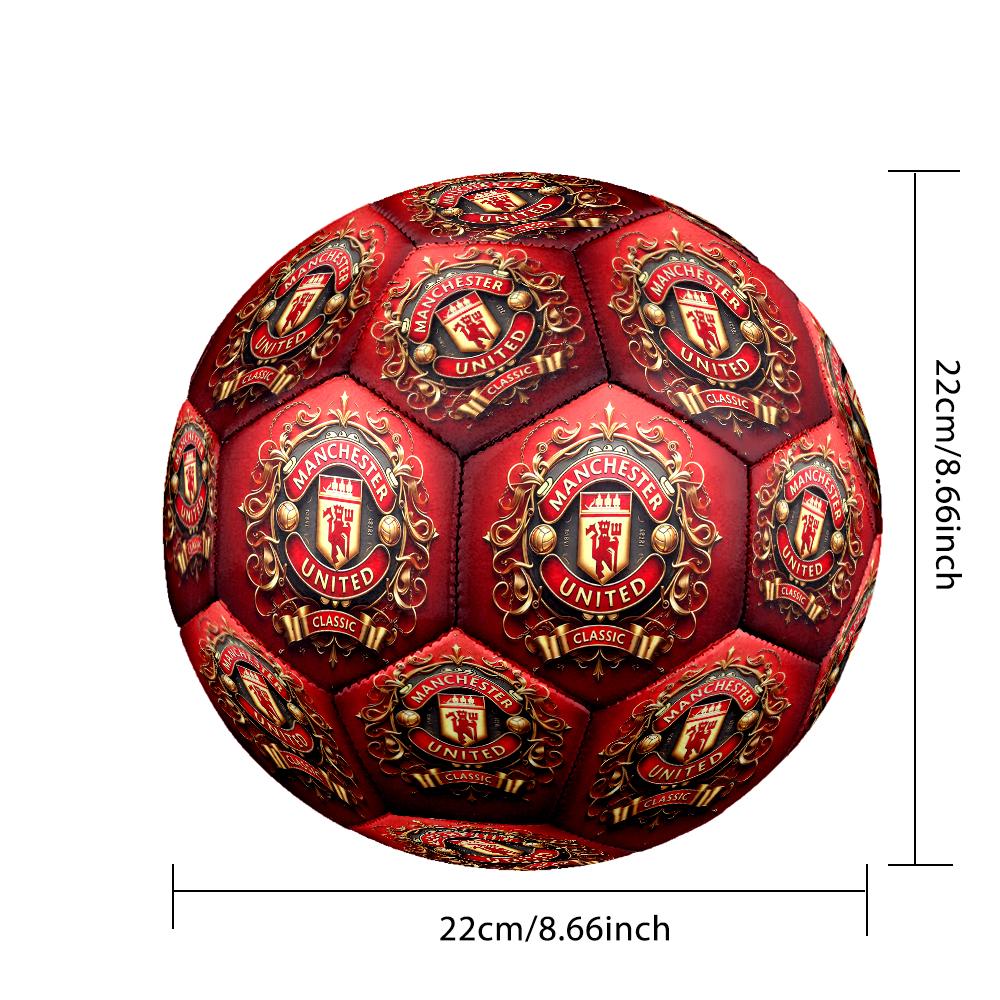 Size 5 Soccer Ball - Outdoor Sport Football with Manchester United Manchester City Pattern, Ideal Gift for Birthdays, Graduation