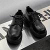 Versatile Men's Leather Platform Derby Loafers - Lace-up Wedding & Office Shoes
