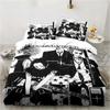 3D Print Cartoons Black Stone NANA Manga Bedding Set Printed With Pillowcase Duvet Cover Soft Queen King Size Bedclothes Home