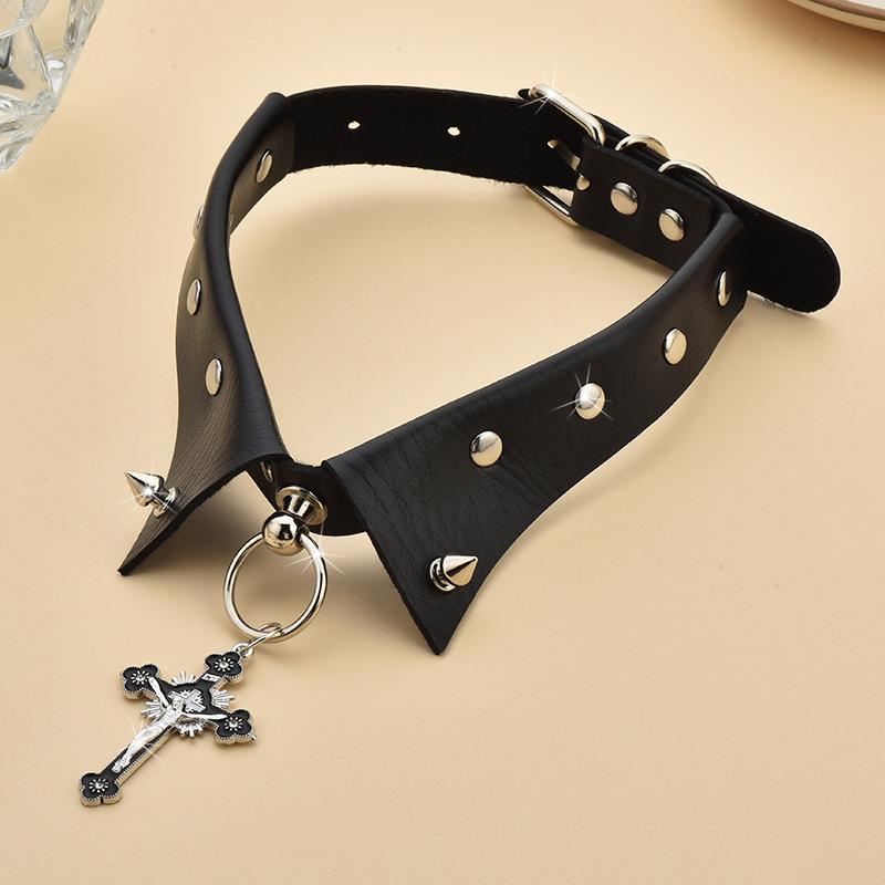 Fake Collar Cross Collar Dark Goth Punk Choker Neck Chain Metal Babes Collarbone Chain Cool