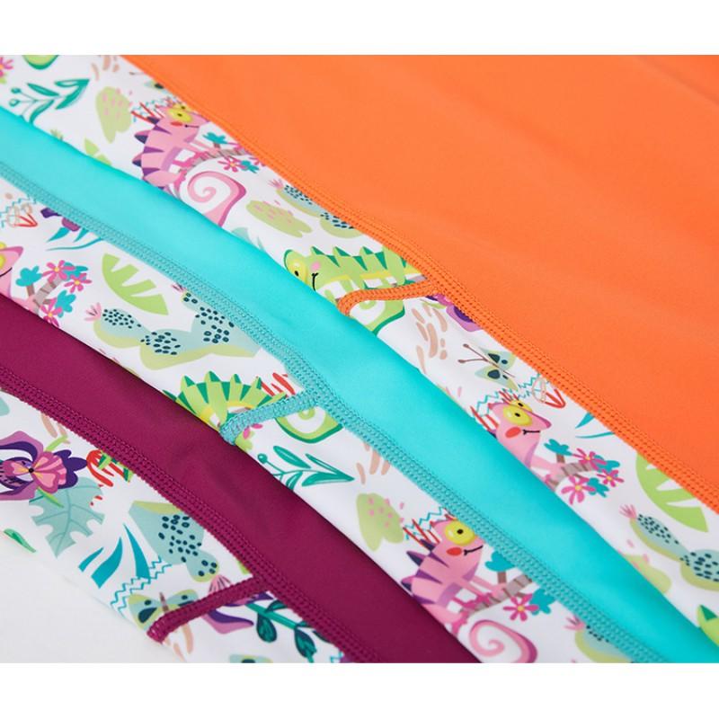 Children's Swimsuit Girl Middle Small Children One-piece Short-sleeved Box-suit Baby Sunscreen Quick-drying Hot