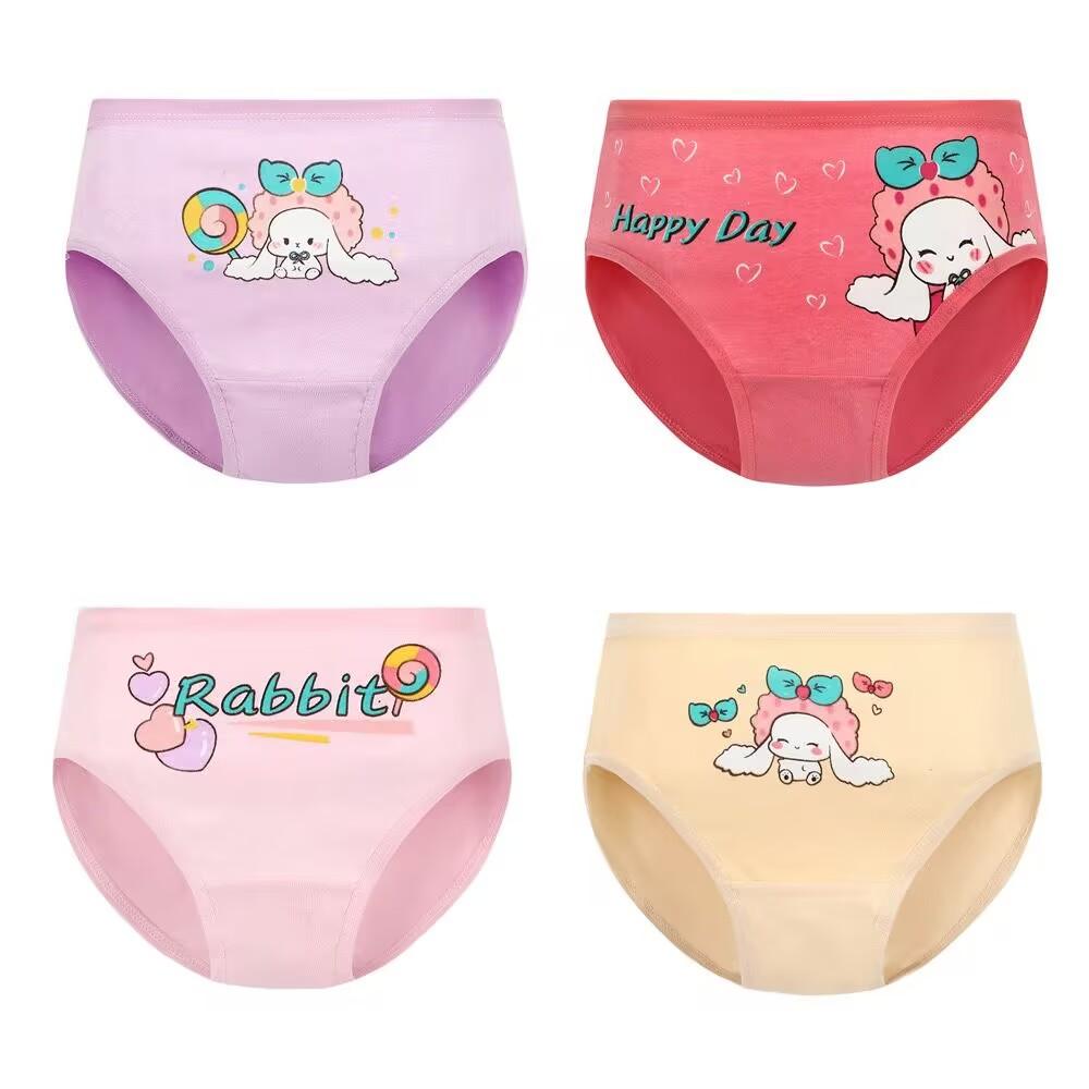 5PC  Baby Cartoon Underwear Girls Cotton Briefs Underpant Children Panties Short 2-10Years