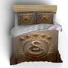 Goldenes Logo & Sterne Bettwäscheset Bettwäsche Bettbezug-Set Bettbezug Kissenbezüge (1 * Bettbezug 2 * Kissenbezüge, ohne Bettdecke)