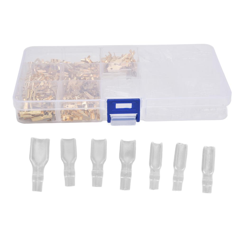 Wire Terminals Assortment Kit Male Female Spade Butt Connectors with Insulating Sleeve Set
