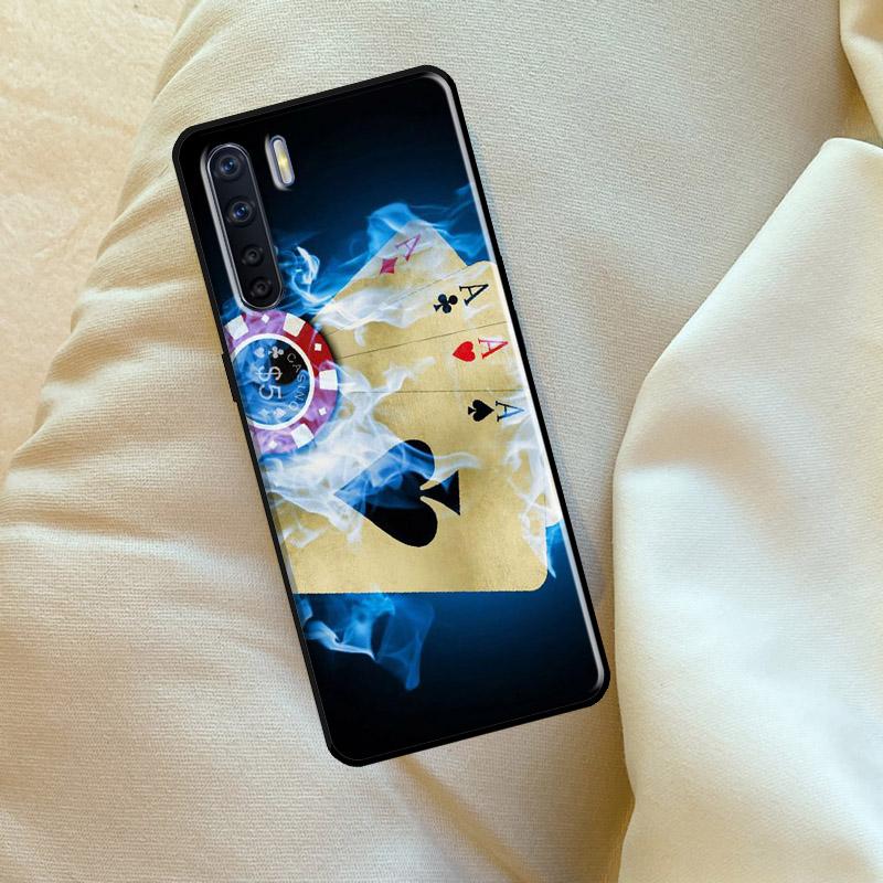 Spades Poker Play Cards Ace Art For OPPO A74 A54 A94 A15 A17 A77 A79 A58 A78 A98 A5 A9 A16 A76 A96 A52 A72 A53S A57S Case
