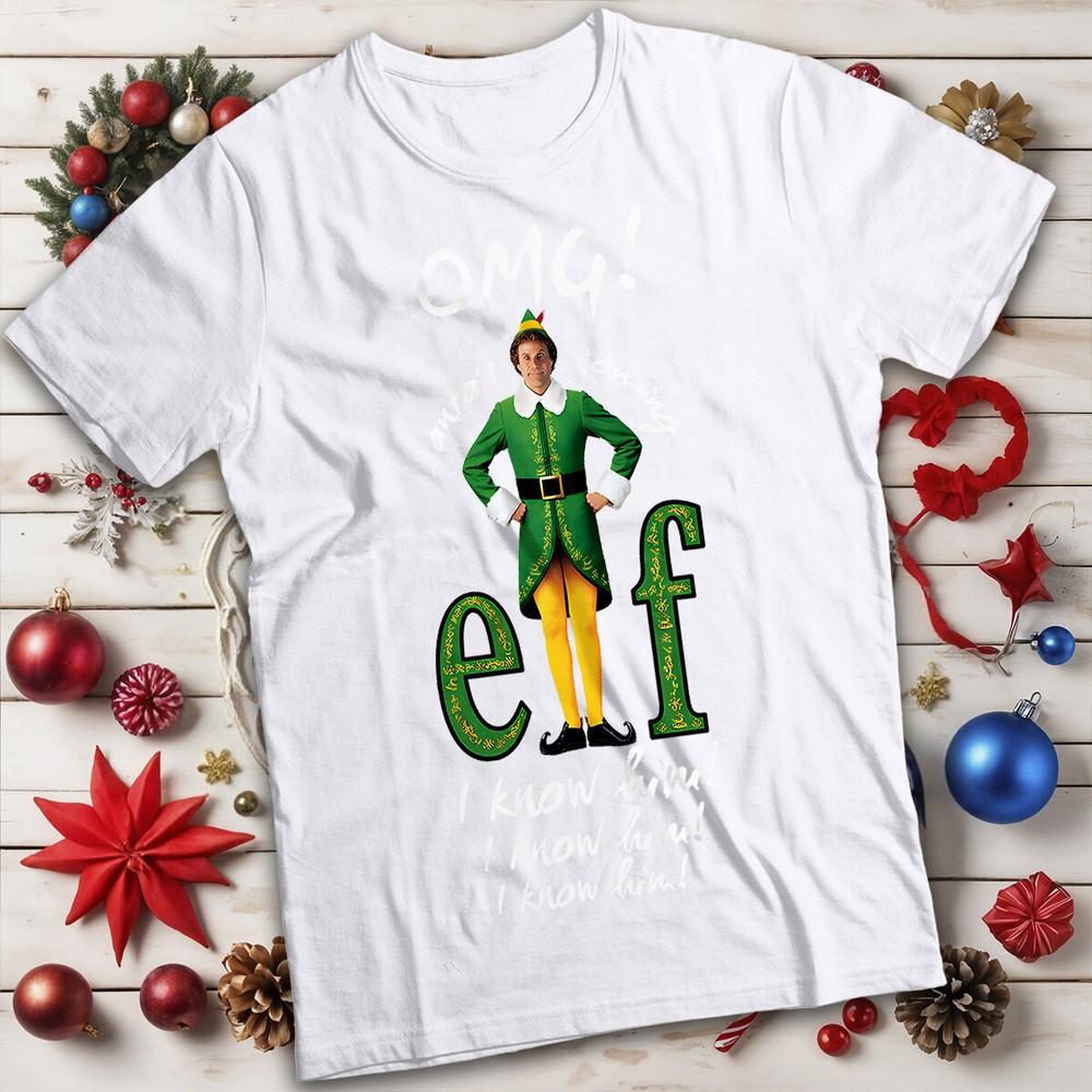 Funny Unisexs and Unisexs Buddy the Elf I Know Him Christmas TShirt Tee MC