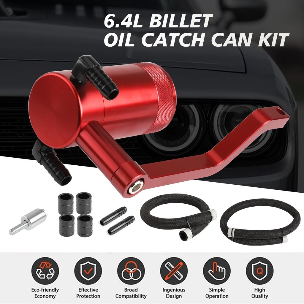 Oil Catch Can Tank 5.7 HEMI Z-Bracket Billet Catch Can for 2011-2021 6.4L Dodge Charger Challenger Chrysler300 Air Oil Separator