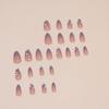 Wearing nail removable piece Nail piece Glitter powder Nail patch Medium length Almond nail 24 pieces