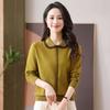 Spring New Fashion Age Reduction Sweater Mom Knitted Bottom Shirt Medium Old Doll Collar Sweater Women's Clothes