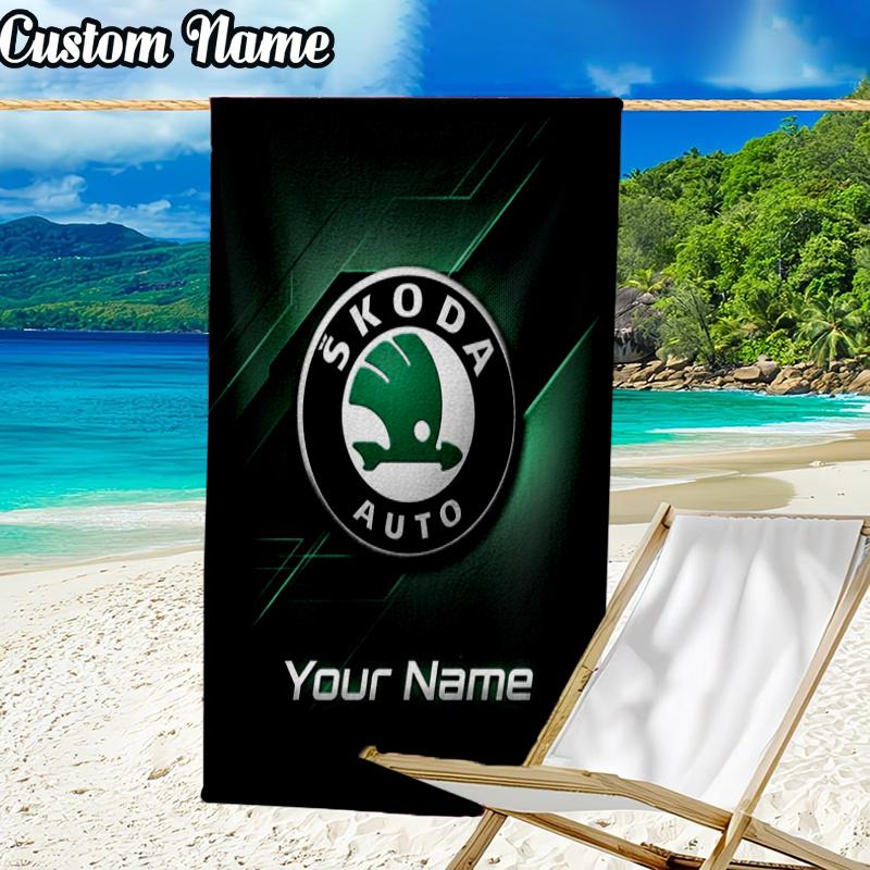 Custom Name ŠKO-DA Beach Towel - Soft, Ultra-Absorbent Microfiber, Lightweight, Perfect for Beach, Parties, Travel, Camping