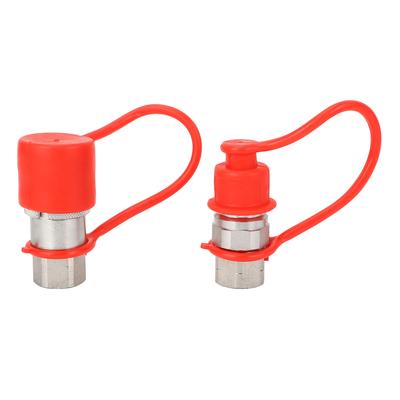 2Pcs Hydraulic Quick Couplers Flat Face 38in NPT Quick Connect Fittings Couplings with Covers for