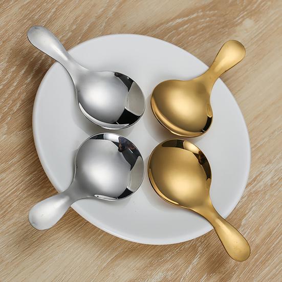 Stainless Steel Mini Spoon Short Handled Spoon Ice Cream Spoon Milk Powder Spoon for Kitchen Restaurant