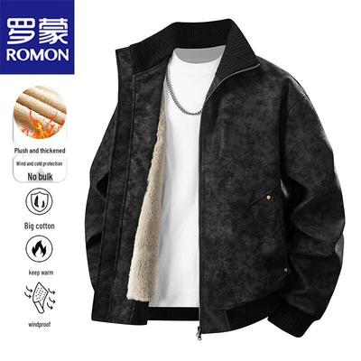 Men's Warm Faux Leather Jacket