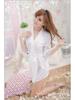 Curvy Women's Plus Size Lace Trim Open Front Bathrobe Lingerie - Sexy Sleepwear