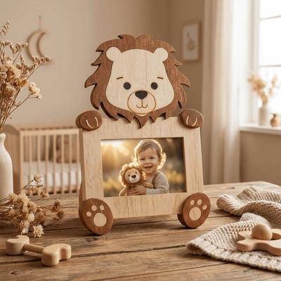 Espositore per Foto Forma di Animale Cartone Animato Cornice Carina Cornice Portafoto Animale Domestico Fatta a Mano Cornice Foto in Legno 2D Display da Scrivania
