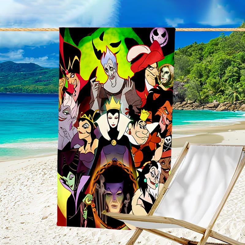 1pc Villains2 Beach Towel, Beach and Seaside Swimming Pool Equipment, Fashion Pattern, Rectangular, Travel Essentials