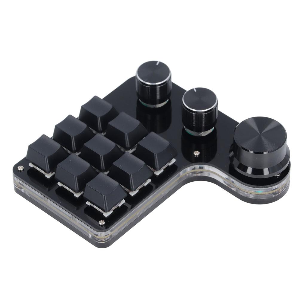 USB Mini Macro Mechanical Gaming Keyboard Programmable 9 Keys 3 Knobs Red Switch RGB LED Onboard