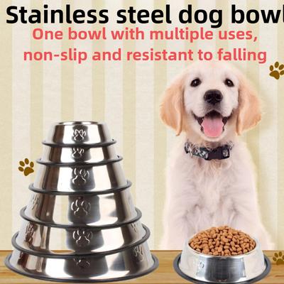 Stainless Steel Pet Dog Bowl Food Storage Container  Bottom Anti Slip Design Dog Food Bowl Water Bottle Pet Bowl Feeder Dish for Small Large Dogs Cats