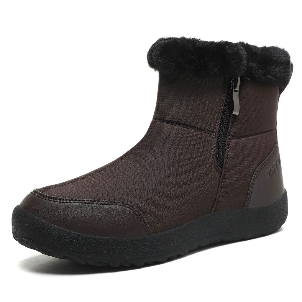 Ziitop Lightweight Short Snow Boots with Warm Thick Casual Winter Boots for Commuting and Easy to Put On and Take Off Women's Fleece-Lined Waterproof,