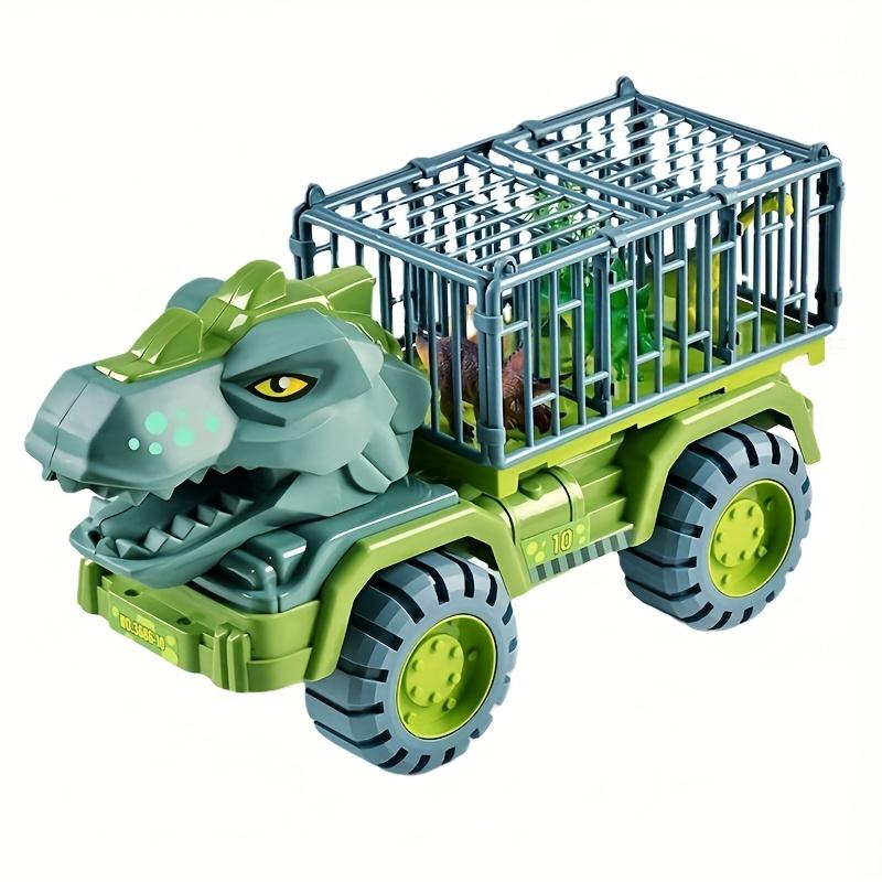 Youngsters's Large Dinosaur Transporter Toy T Rex Car, Unbreakable Youngsters's Toy Inertia Car, Car 1+3 Small Dinosaurs+1 Egg+1 Tree,Style Random
